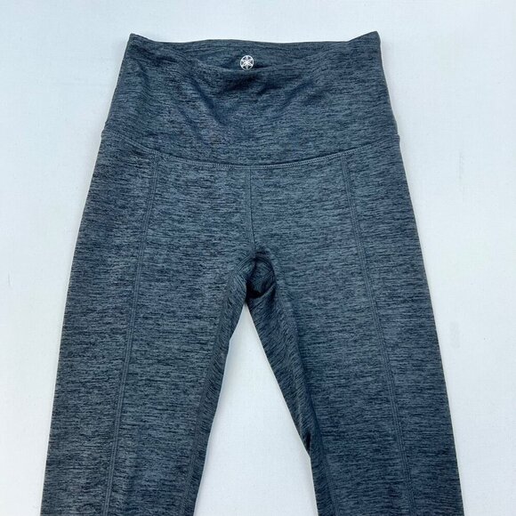 GAIAM Womens Cropped Athletic Leggings Cutout Gray Space Dye Size XS - Picture 2 of 8